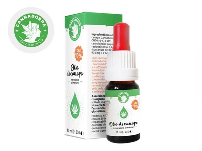 Olio CBD 10% bio (Cristalli) (10ml) - Cannadorra